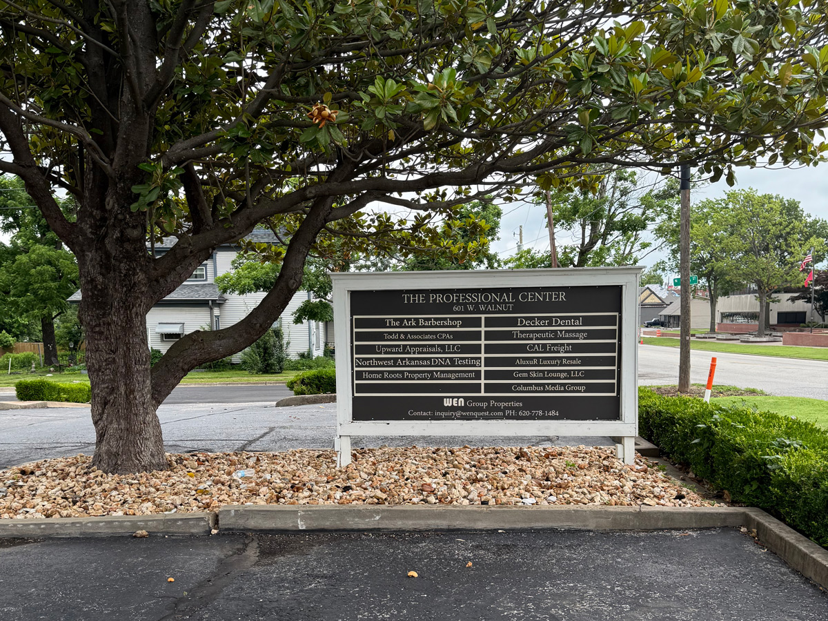 front-sign-for-building nwa dna exterior sign